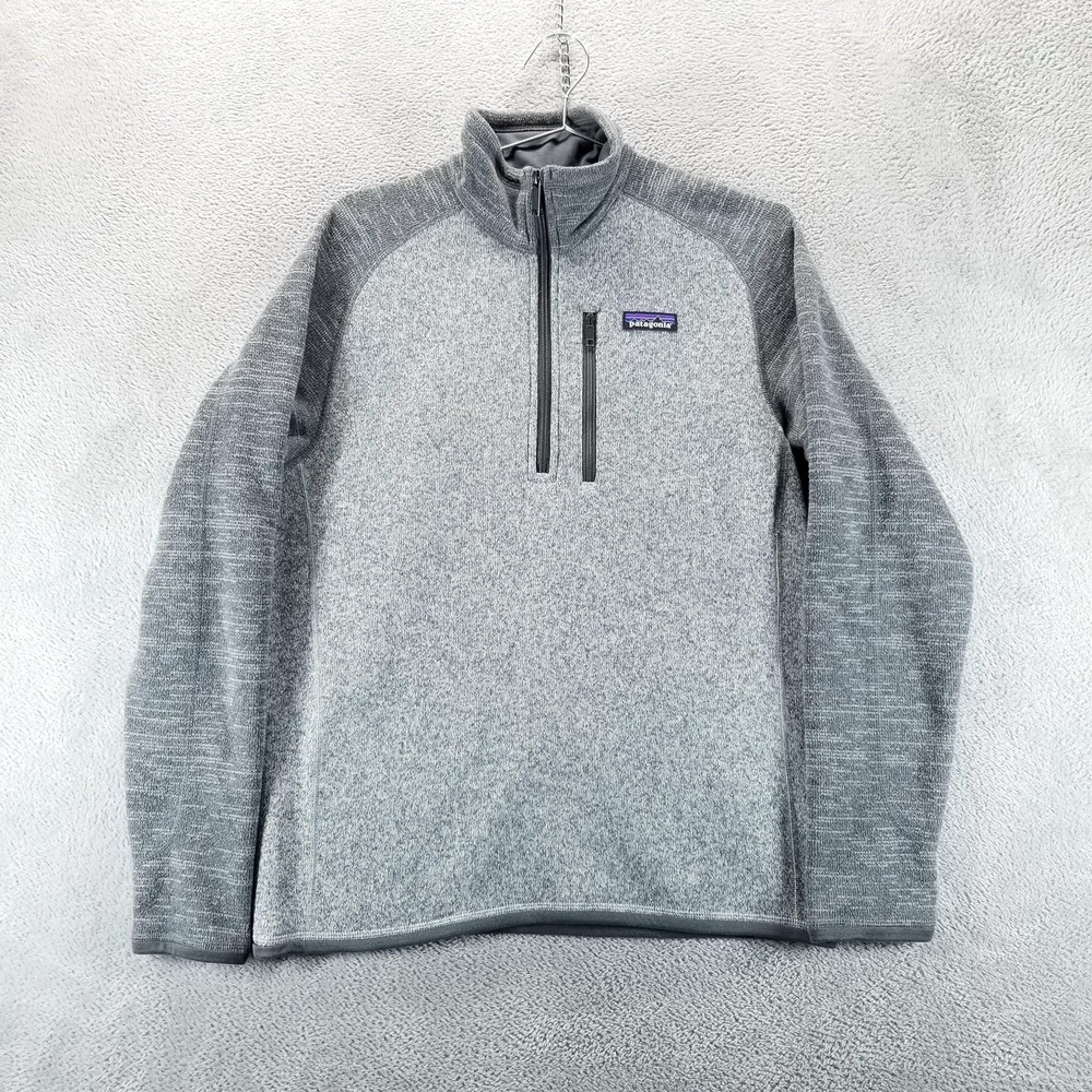 Patagonia Jacket Mens S Gray Better Sweater 1/4 Zip Hiking Fleece Pullover